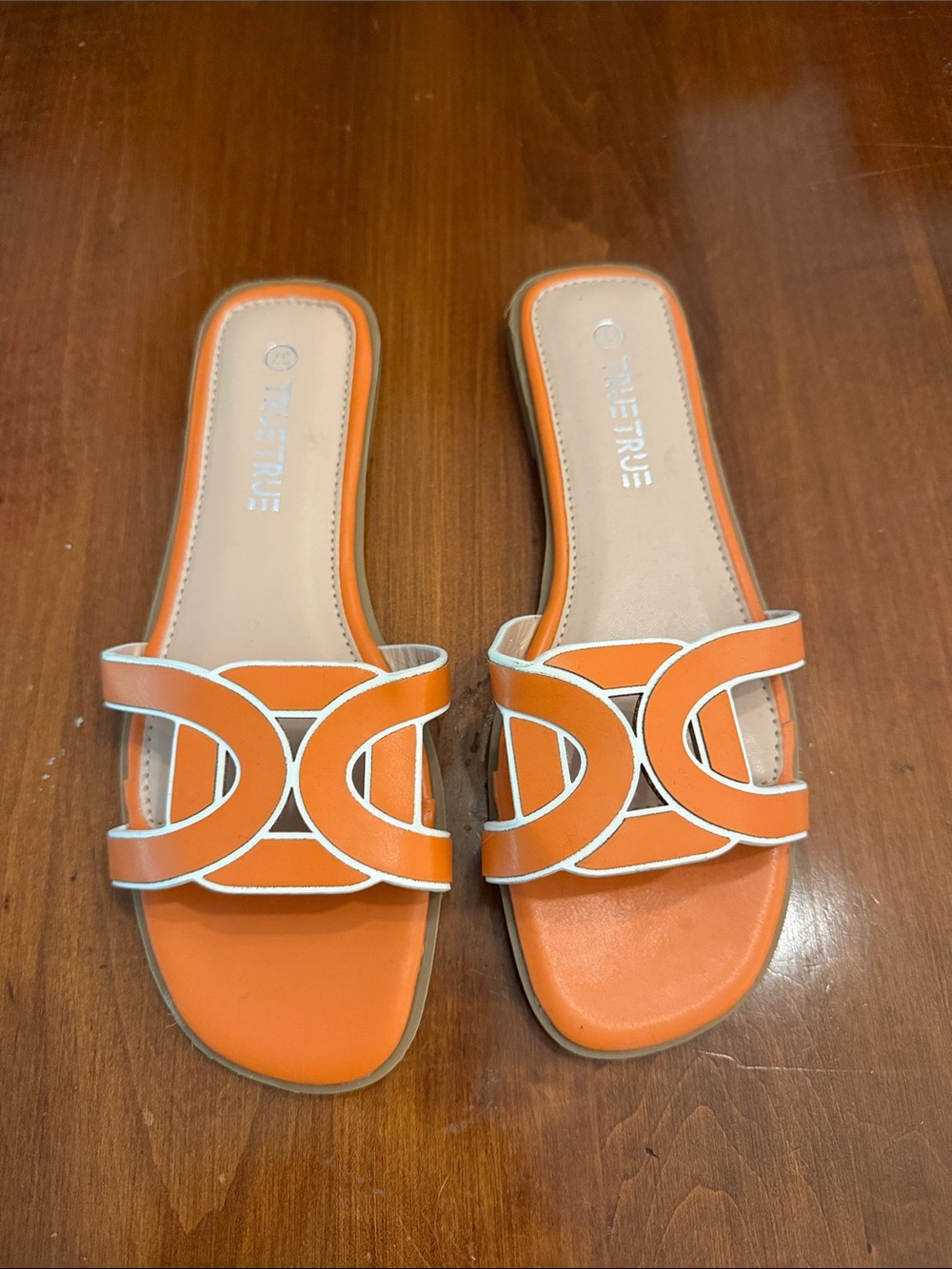 Orange Slide Sandals for Women